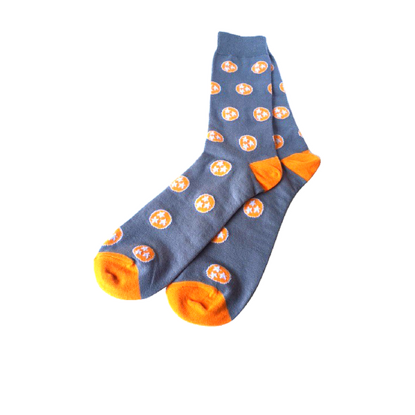 Gray and Orange Tennessee Tristar Socks